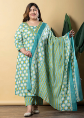 Stylish Blue And Yellow Salwar Suit Set